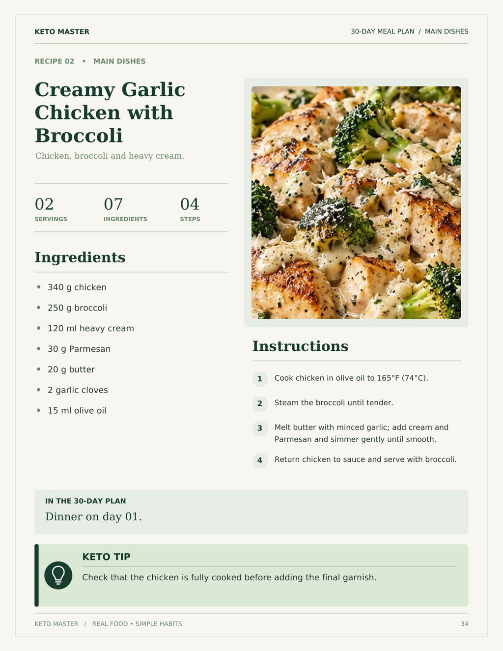 Keto Master recipe page