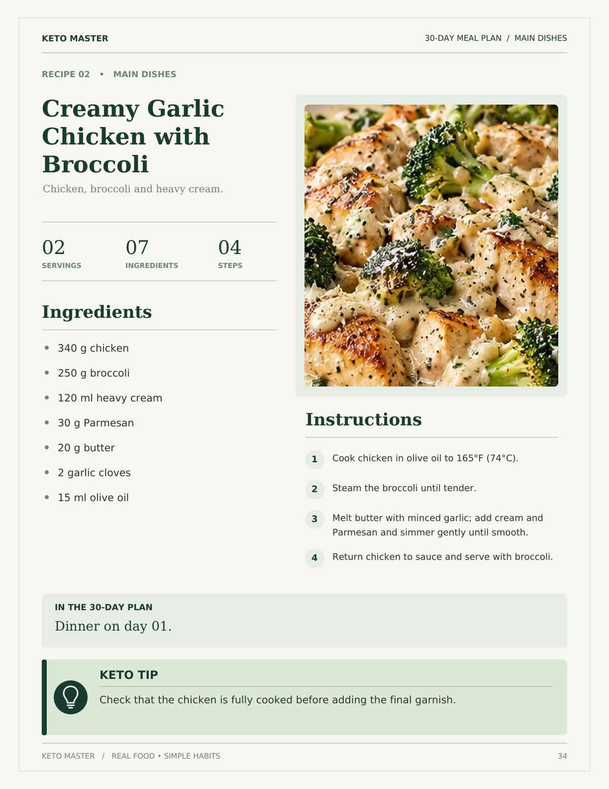 Keto Master recipe page